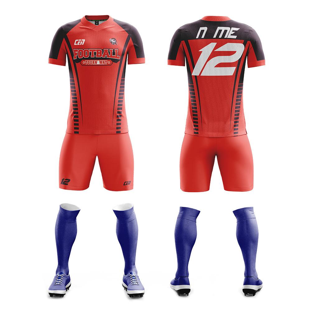 Nine-Action Football Jersey Men'S Suit Training Jersey Women'S Short-Sleeved Children'S Digital Printed Logo Jersey