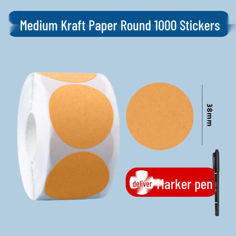 Writable Kraft Paper Label Stickers with Matte Self-Adhesive Backing