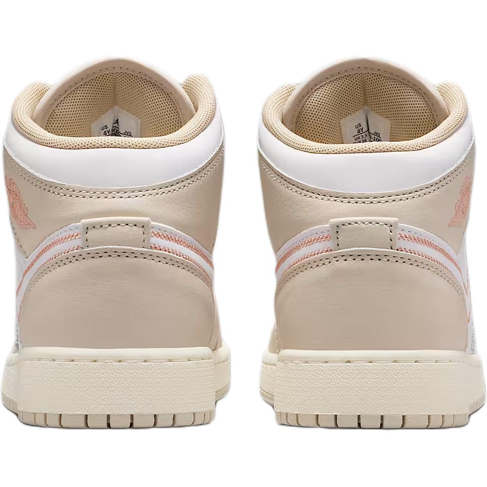 Jordan Air  1 Leather SE Fashion Comfortable Durable Mid-Top Kids Sneakers Kids sneakers Light-Brown White HQ5879-100