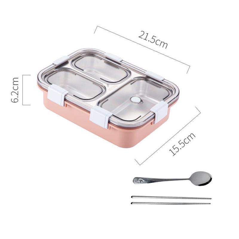 

MeyJig Портативный ланч-бокс из нержавеющей стали 304 с посудой для кемпинга и пикника, контейнер для еды, коробка для бенто розовый