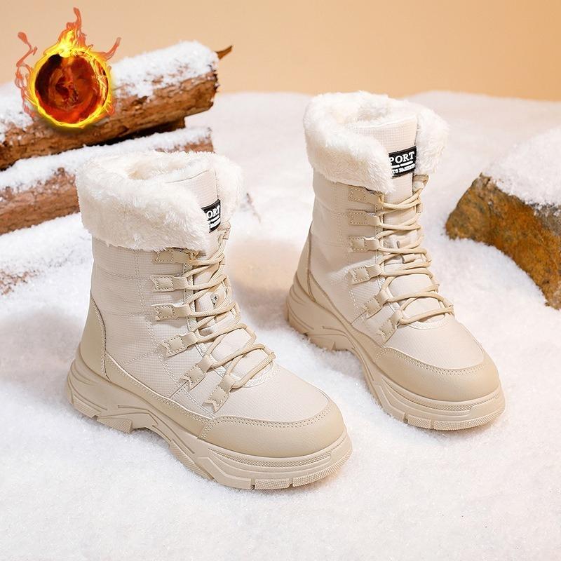 Bottes d'hiver pour femme en fourrure, semelles épaisses, rehaussantes, légères, rembourrées, chaudes, antidérapantes, à porter décontractées, baskets, bottes en coton