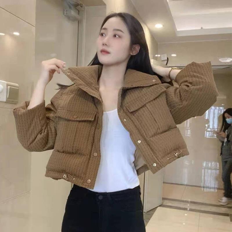 

Winter cotton-padded women s short loose thickened cotton-padded jacket design sense retro cotton-padded clothes small coat tide L хаки