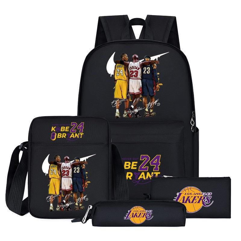Waterproof Nba School Bag For Boys Cartoon Print Fits 16-inch Laptop Style C