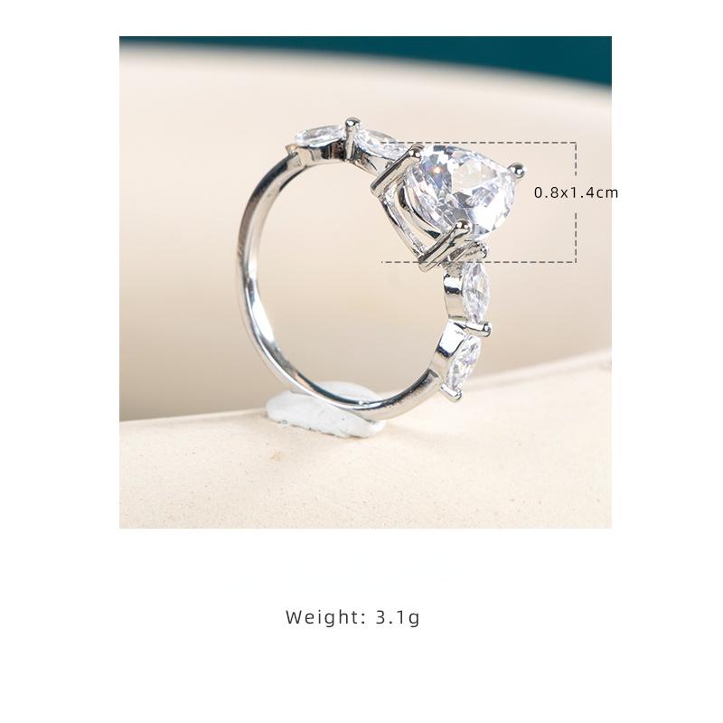 BELLA BOX Luxury Pear Shape Zircon Rings For Women Wedding Engagement Jewelry Fashionable Party Finger Accessories Romantic Gift