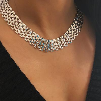Novo Punk Gótico Exagerado Heavy Metal Corrente Grossa Grande Gargantilha Colar Feminino Moda Gótica Joias de Boate