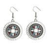 Ethnic Boho Colorful Enamel Earrings For Women Retro Hollow Flower Round Geometric Vintage Drop Dangle Earrings Jewelry