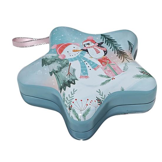 1/6Pcs Tinplate Box with Lanyard Easy To Hang Candy Biscuit Box Jewelry Storage Organizer Christmas Tree Decoration