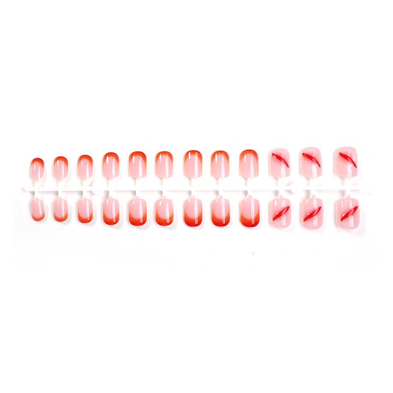 

3D Gradient Blush Wearable Halloween False Nails - European & American Style