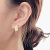 Creative Full Diamond Ear Buckle Fashion Little Fresh Girl Round Earrings Copper Plated Gold Jewelry