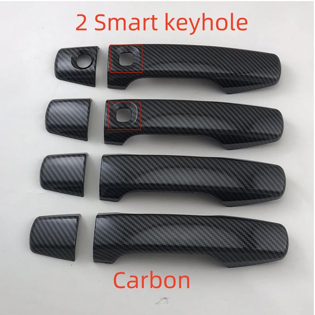 Für Toyota Land Cruiser LC200 FJ200 200 2008 - 2015 Schwarzes Carbon Autozubehör Verchromte Türgriffabdeckung Zierleiste Klebe-Stil