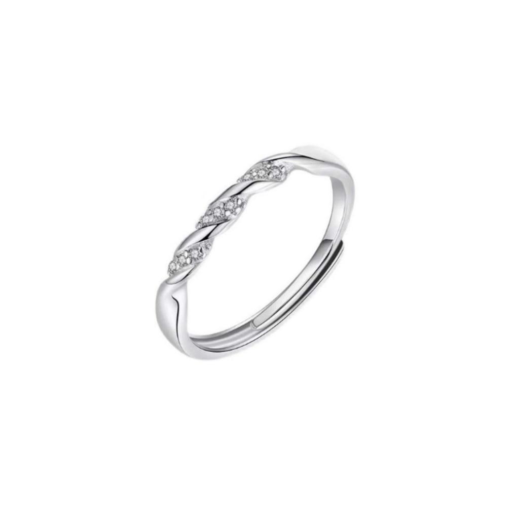 Sterling Silver Mobius Couple Rings: Light Luxury, High-End, Simple, Openable Design