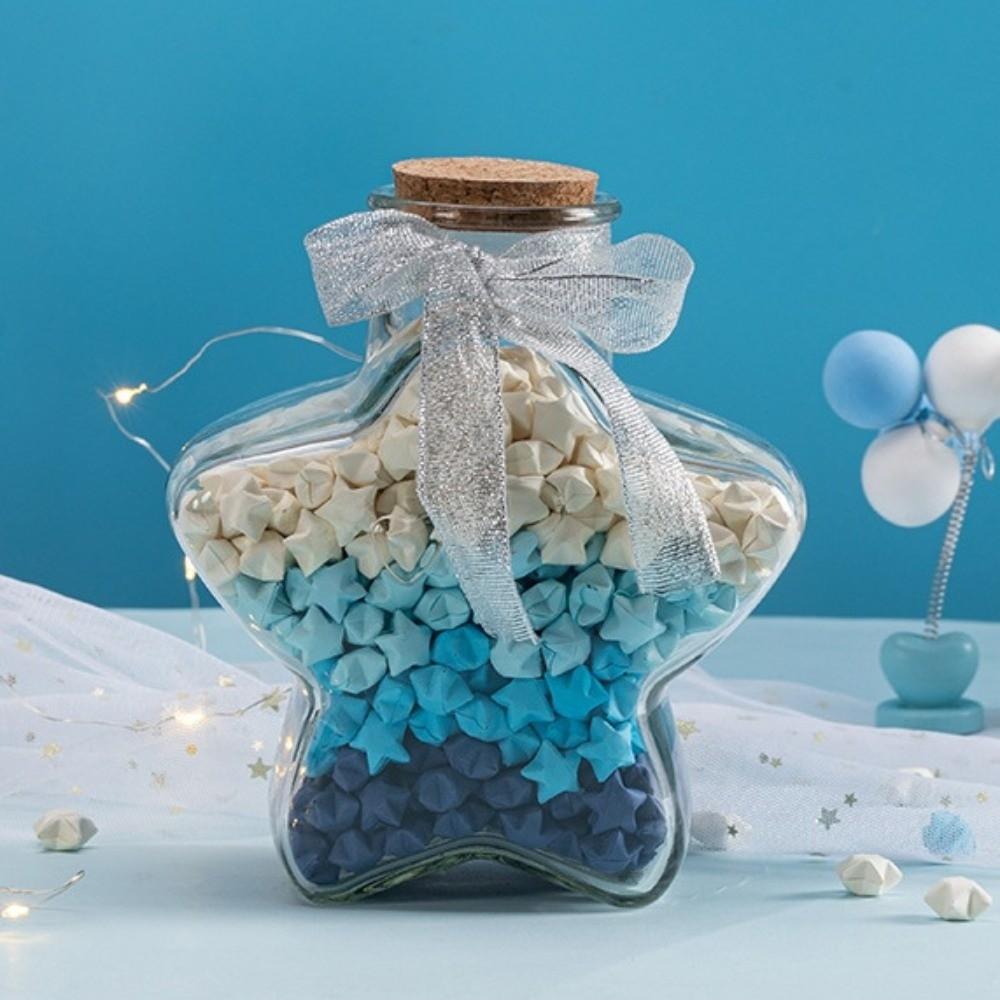 DIY Five Pointed Star Bottle Gift Box Lucky Star Paper Folding Strips  Friends Students Teachers