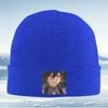 Anime Man Face Golden Earrings Dark Hair Men Women Unisex Knitted Hat Beanie Pullover Cap Winter Thermal Warm Christmas Outdoor