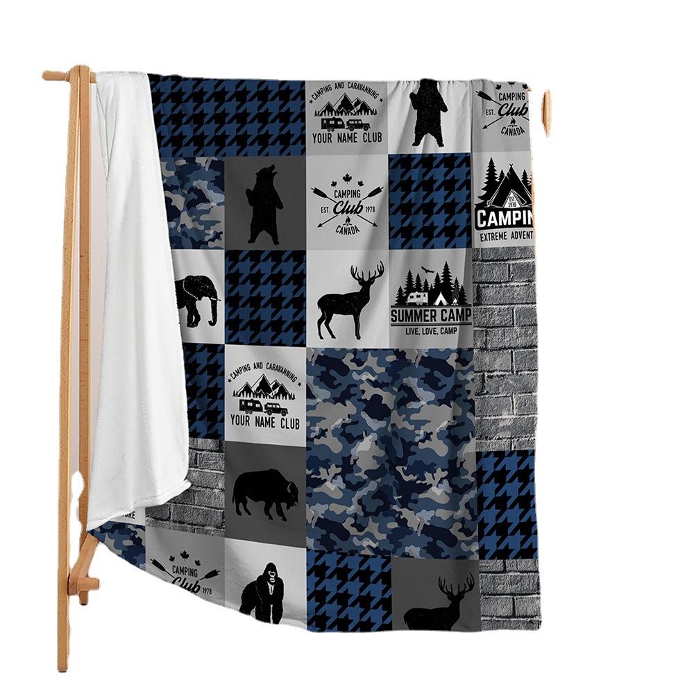 Blanket Flannel Blanket Christmas Plaid 3D Digital Printing Blanket Blanket