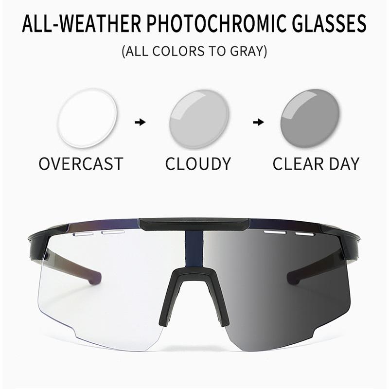 Kufang new European and American photosensitive color-changing sports sunglasses outdoor cycling glasses bicycle day and night sunglasses