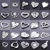 5pcs Heart Love Charms Pendant Stainless Steel Material Quality Fashion Making Necklace Pendant Handmade Heart Couple Jewelry