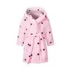 Girls Flannel Hooded Robe with Waist Tie Soft Fuzzy Bathrobe for Kids Warm Printed Bath Robe with Hood And Pockets