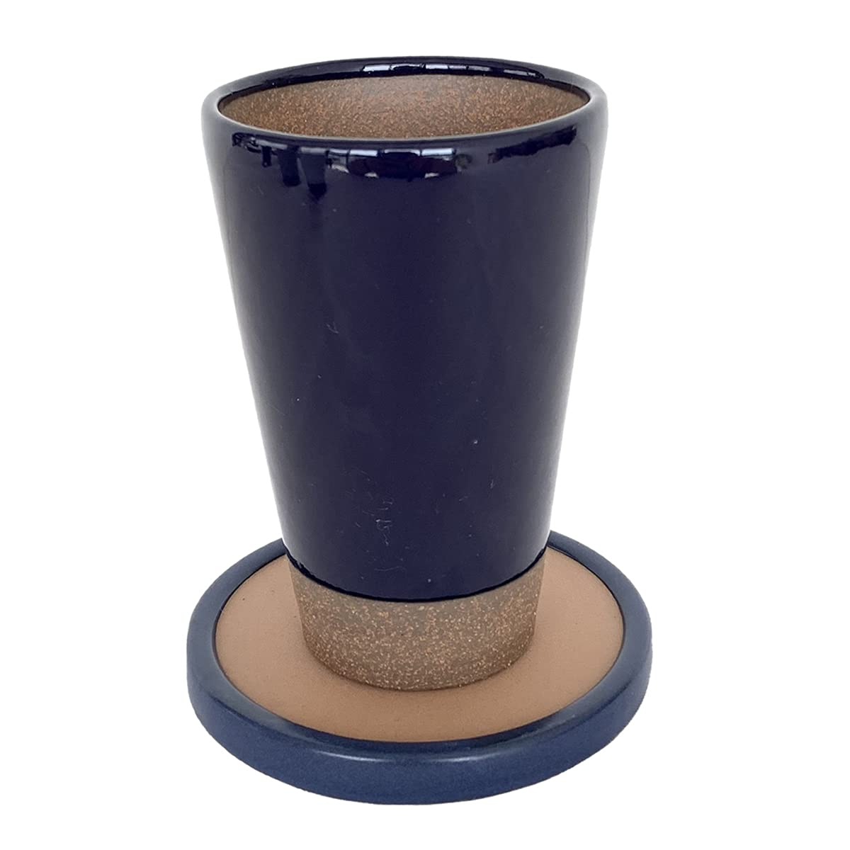 

Кружка для пива керамическая Kamoshika Douguten с подставкой, Сделано в Японии, Банко-яки, 300 мл, Подарок на День отца (Индиго)