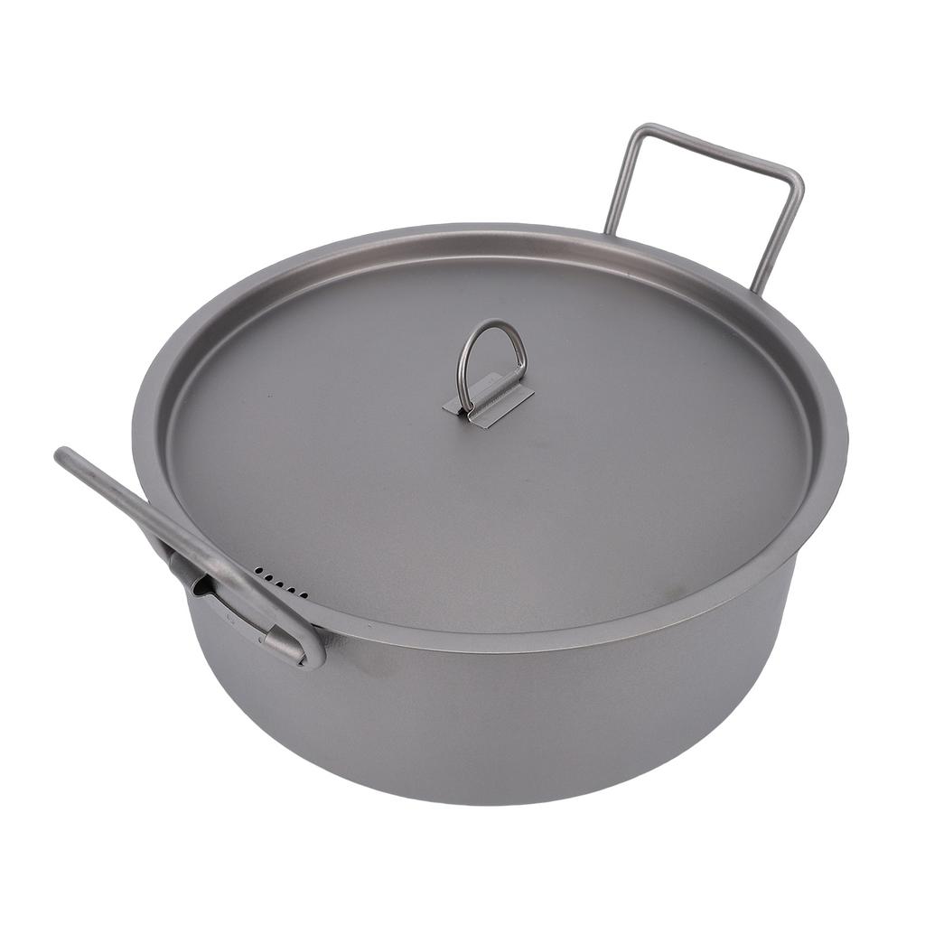 Ti Stockpot 2.3L Lightweight Portable Multipurpose Soup Pot with Dual Handles Non Stick Coating for Outdoor Camping Hiking Fishing sy to Cln