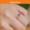 Geometric Stylish Oval Purple Zircon Ring For Women Perfect For Commuting And Wear Casual