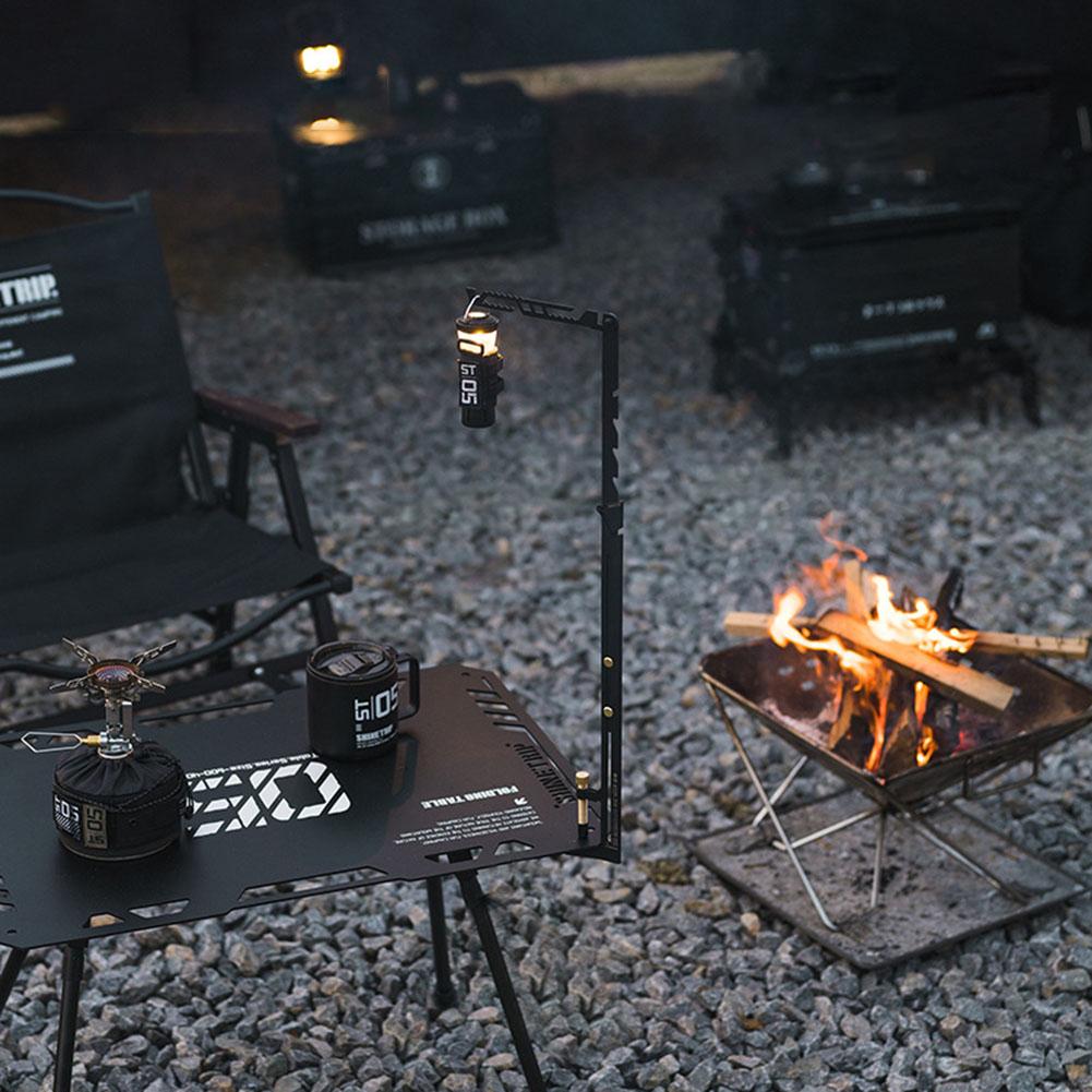 Folding Table Lantern hanger Camping Lantern Stand Stainless Steel Portable Folding Lamp Pole for Table Thickness Less Than 28mm