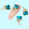 Yousheng 10Pcs/Set Nail Art Charm Golden Bowknot 3D Alloy Luxury Cute DIY Solid Colored Rhinestone Love Heart Nail Decoration Salon Home Use