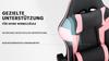 Gaming Chair with Lumbar Support, Breathable PVC Leather, Comfortable Computer, Load Capacity 200KG, Seat Height and Backrest Adjustable Black-Pink