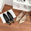 Single shoes 2025 spring women's professional style pointed women's shoes soft sole not tired feet versatile work shoes square buckle black shoes