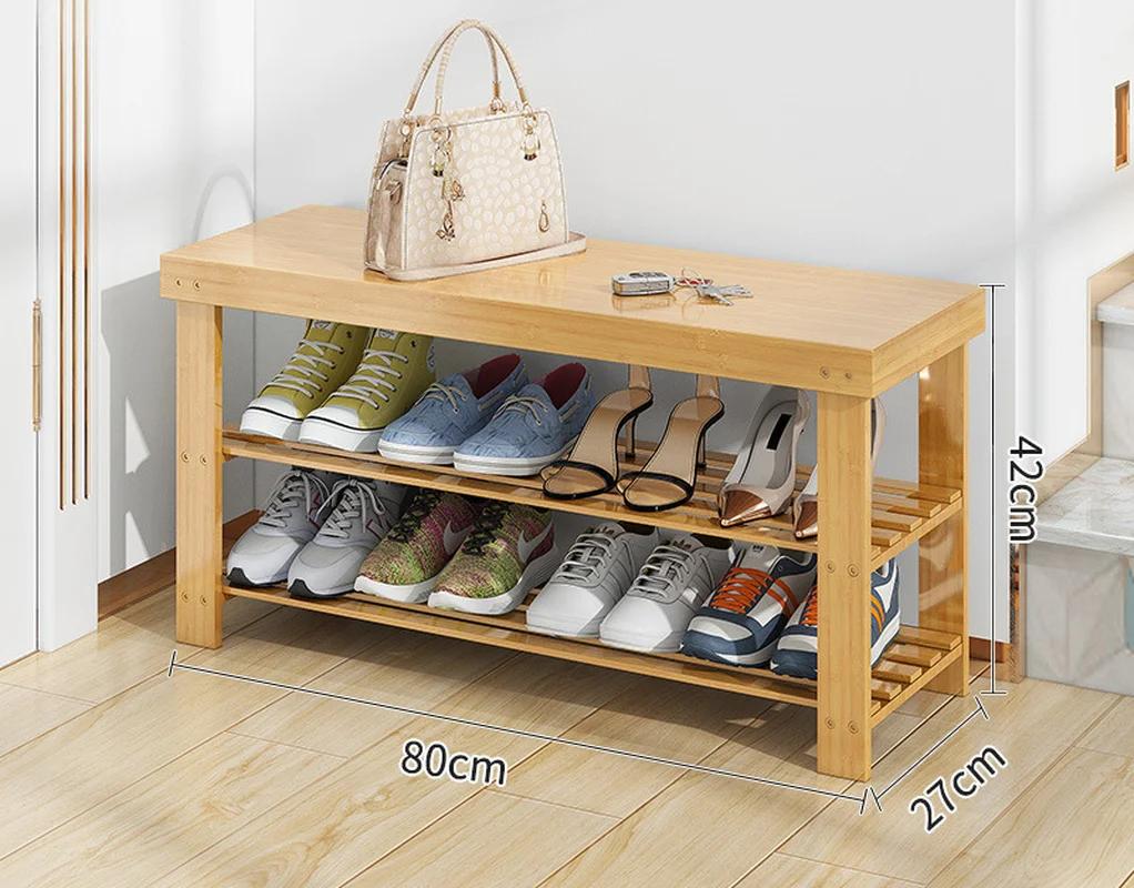 Bamboo Shoe Shelf - Multi-layer Dustproof Rack for Home & Dormitory