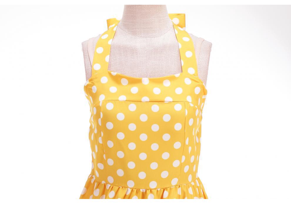 Retro Hepburn Style Polka Dot Wide Hem Dress