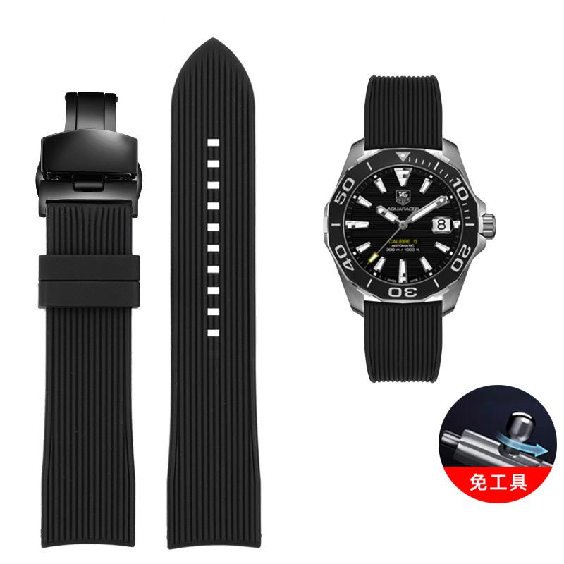 Classic Arc Mouth Watchband 22mm 20mm for Mido Casio EFR-303 ECB900 Citizen Longines Omega Rubber Silicone Watch Band Waterproof