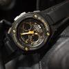 Casio CASIOG-STEEL series-W Disc Dual Display Metal Texture Solar Power Six-station Radio Wave Solar Quartz Movement Resin Leather GST-W300GL-1APR