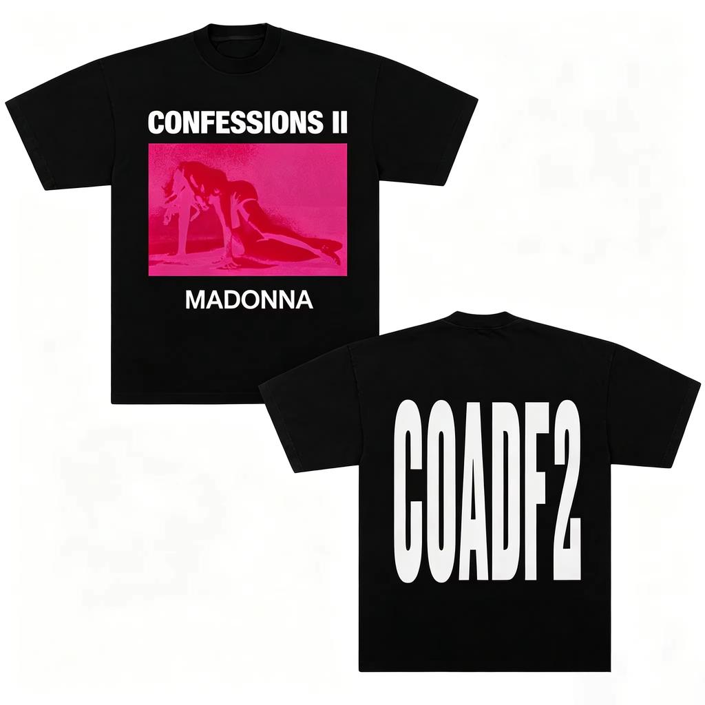 Summer New Fashion Tshirt Madonna Confessions II Album Cotton Unisex Shirt Gothic Cotton Oversize Comfortable Casual