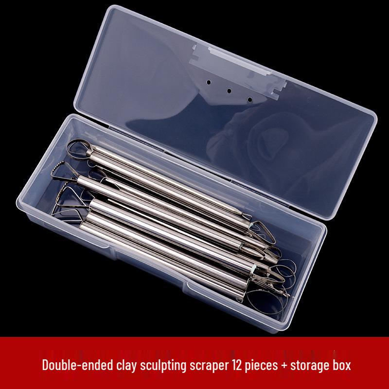 12-Piece Stainless Steel Clay Sculpting and Trimming Tool Set