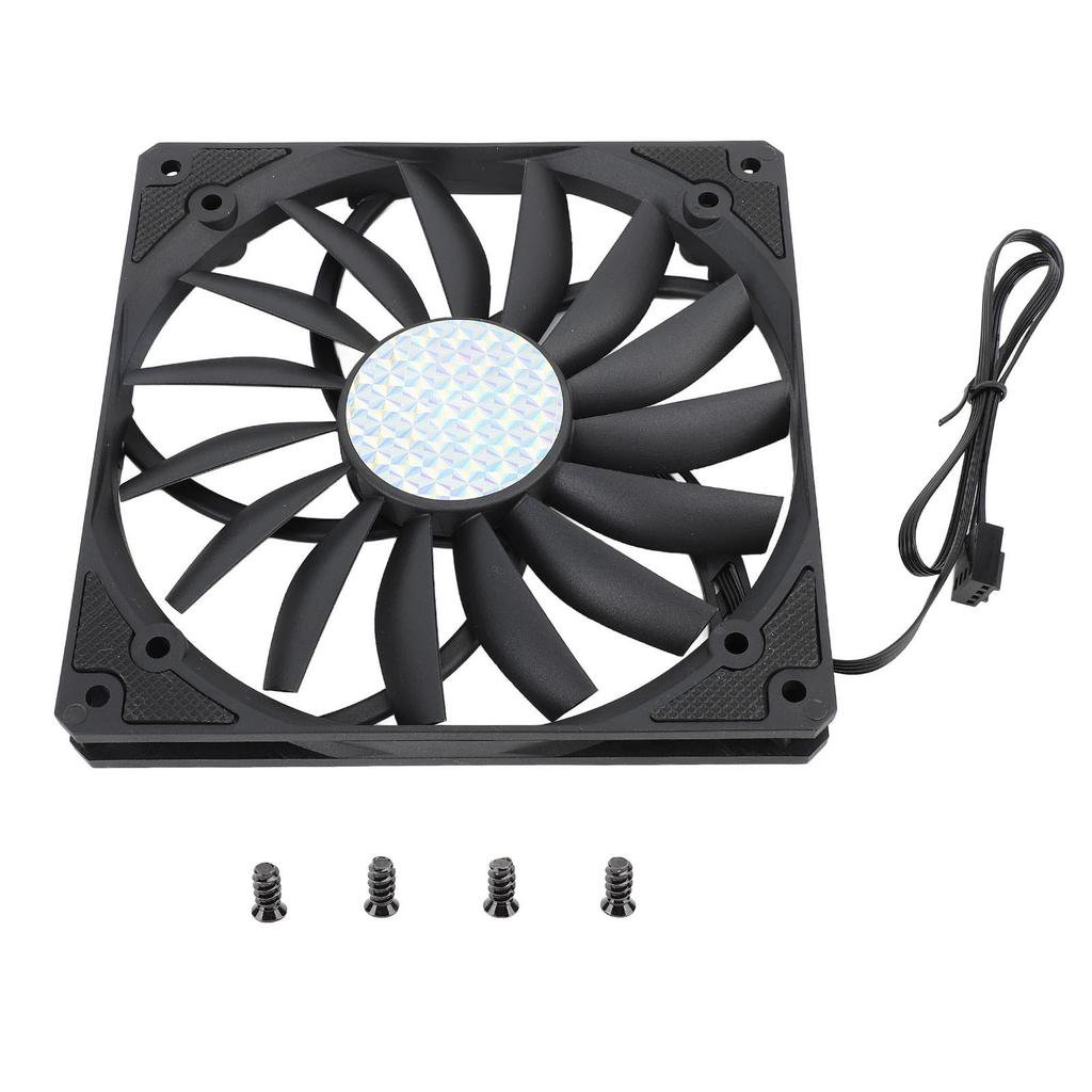 140mm 4 Pin PWM Case Fan Ultra Thin 15mm 1100RPM MFDB Bearing PC Cooling Fan 12V Black