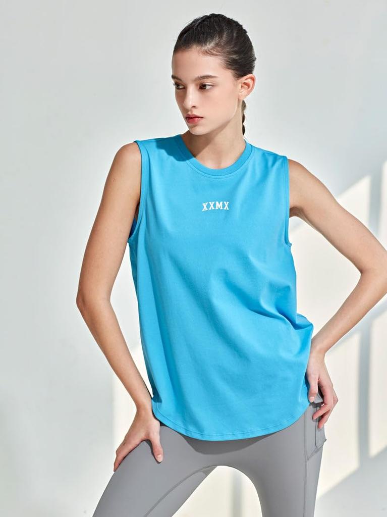 XEXYMIX Sleeveless Yoga Tank Size Maui Size M Women's Top, XWFSL01J1, Blue,