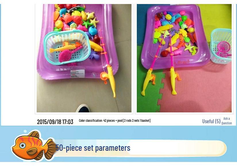 Best-Selling 40-Piece Kids' Magnetic Fishing Game Set for Water Play
