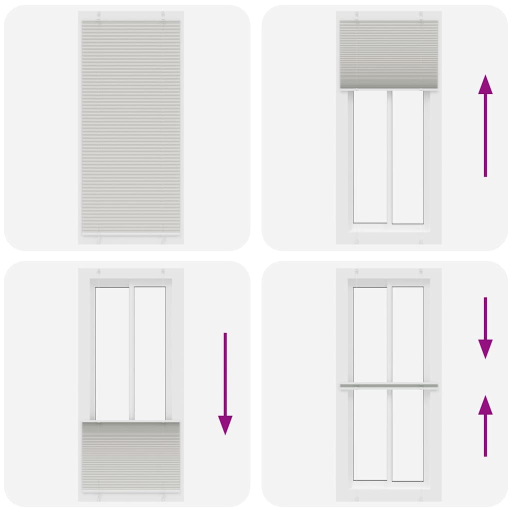 Light Grey Pleated Blind 90X200 Cm Fabric Width 89.4 Cm