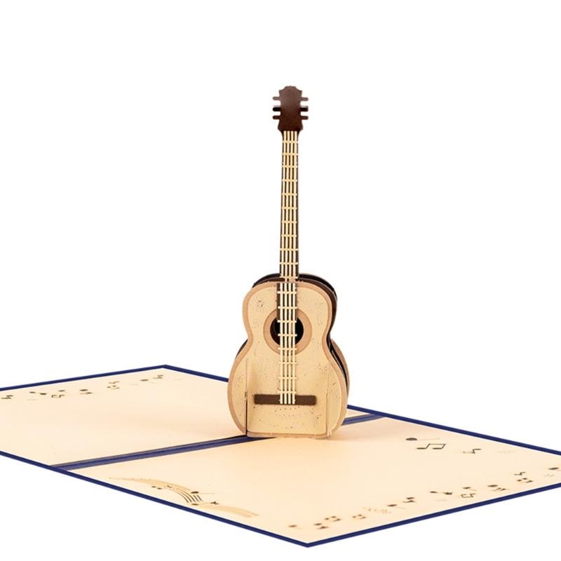 Handcrafted 3D Popup Guitar Card With Realistic Design Perfect Birthday Present For Home Decors Collectible