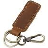 Crazy Horse Leather Unisex Keychain - Classic, Durable, Double Ring Car Accessory