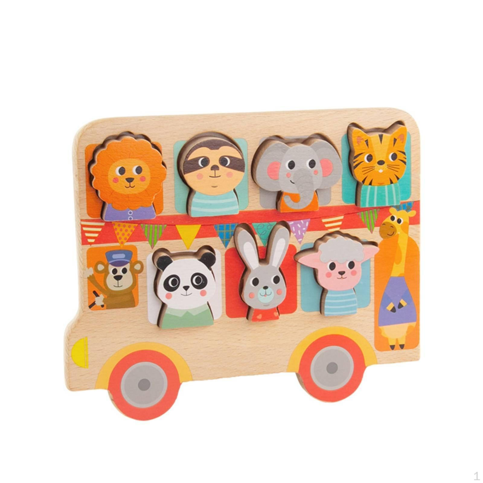 Animal Matching Toy Car HandEye Coordination Wooden Threading ParentChild Interaction