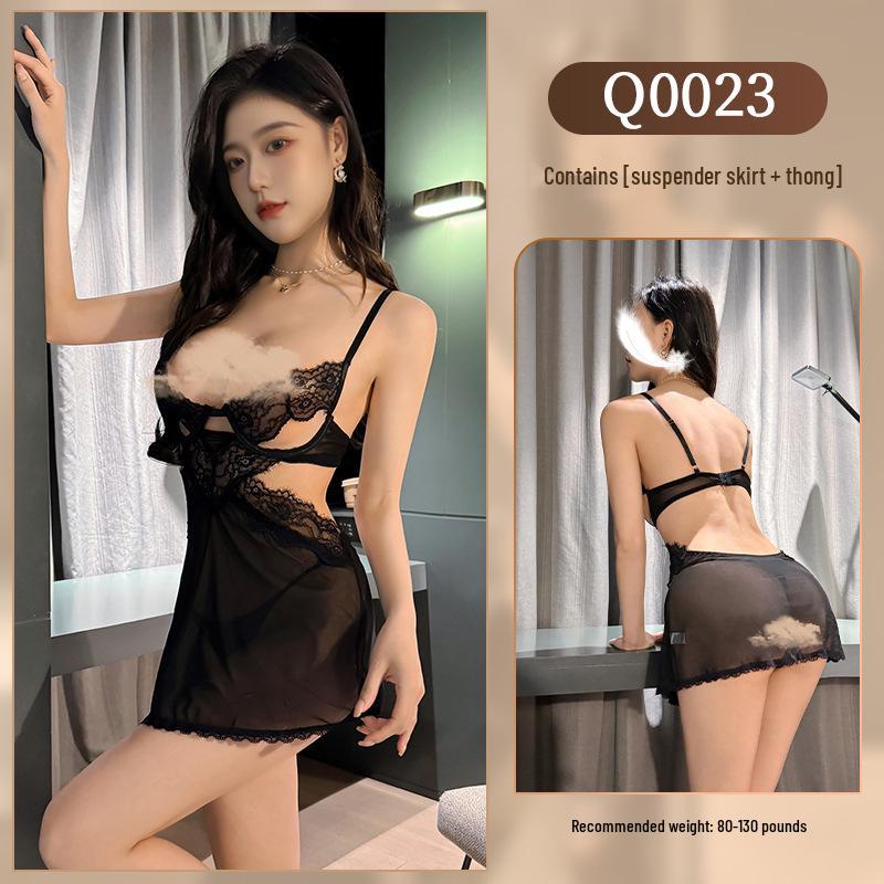 Jiuli Qingchuan Sexy Sheer Lingerie Set - Pure Desire See-Through Pajamas with Webbing Fun.