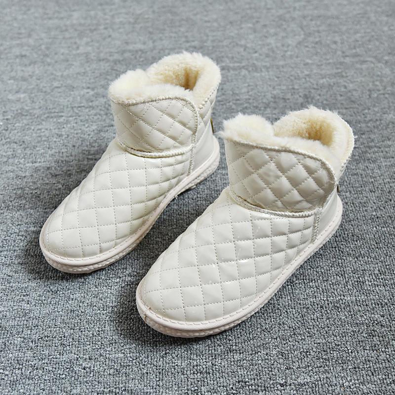 

высокие зимние сапоги на толстой подошве для женщин 2025 водонепроницаемые зимние новые популярные нескользящие утолщенные кожаные бархатные теплые хлопковые ботинки 41