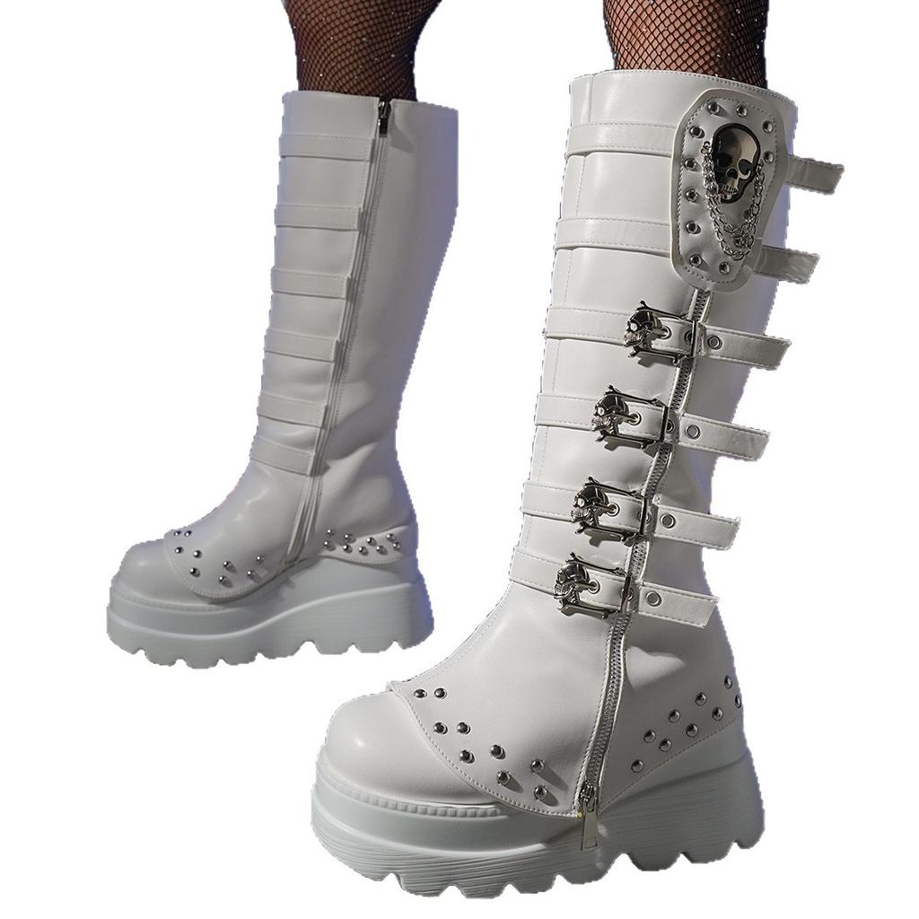 Boots Metal Buckle Thick-soled High Boots Women's Large Size Women's Boots