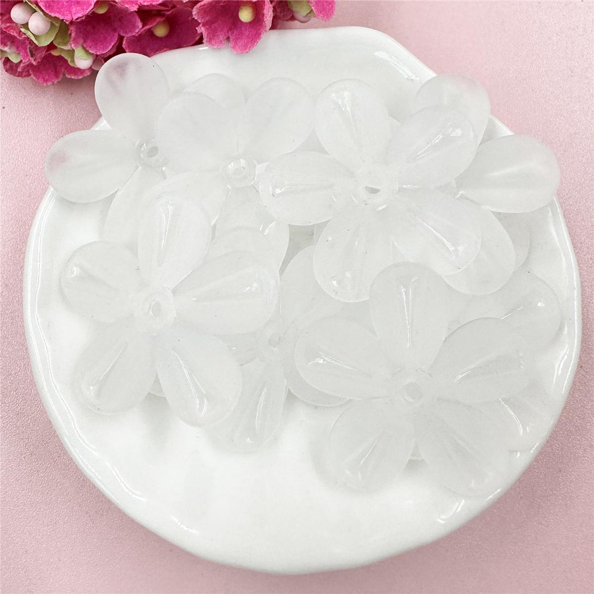 

Товары для домашней вечеринки для ручной работы, 10 шт., матовые цветочные головные уборы, цепочка для телефона, акриловые 29 мм, фурнитура для самостоятельного изготовления ювелирных изделий, свободные бусины белый