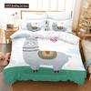 Cartoon Goat Duvet Cover Set Cute Kawaii White Goat White Background King Queen Size For Girls Boys Gift Polyester Bedding Set