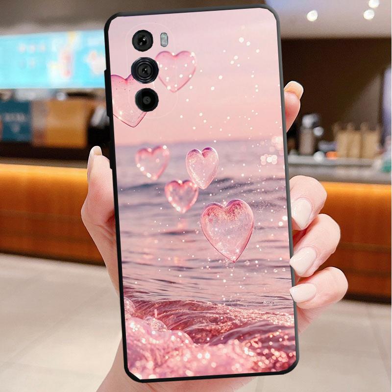 Phone Case For Motorola Edge 50 40 Pro 60 50 40 30 Ultra Neo Fusion Moto G Play G Stylus G Power G Love Pink Heart