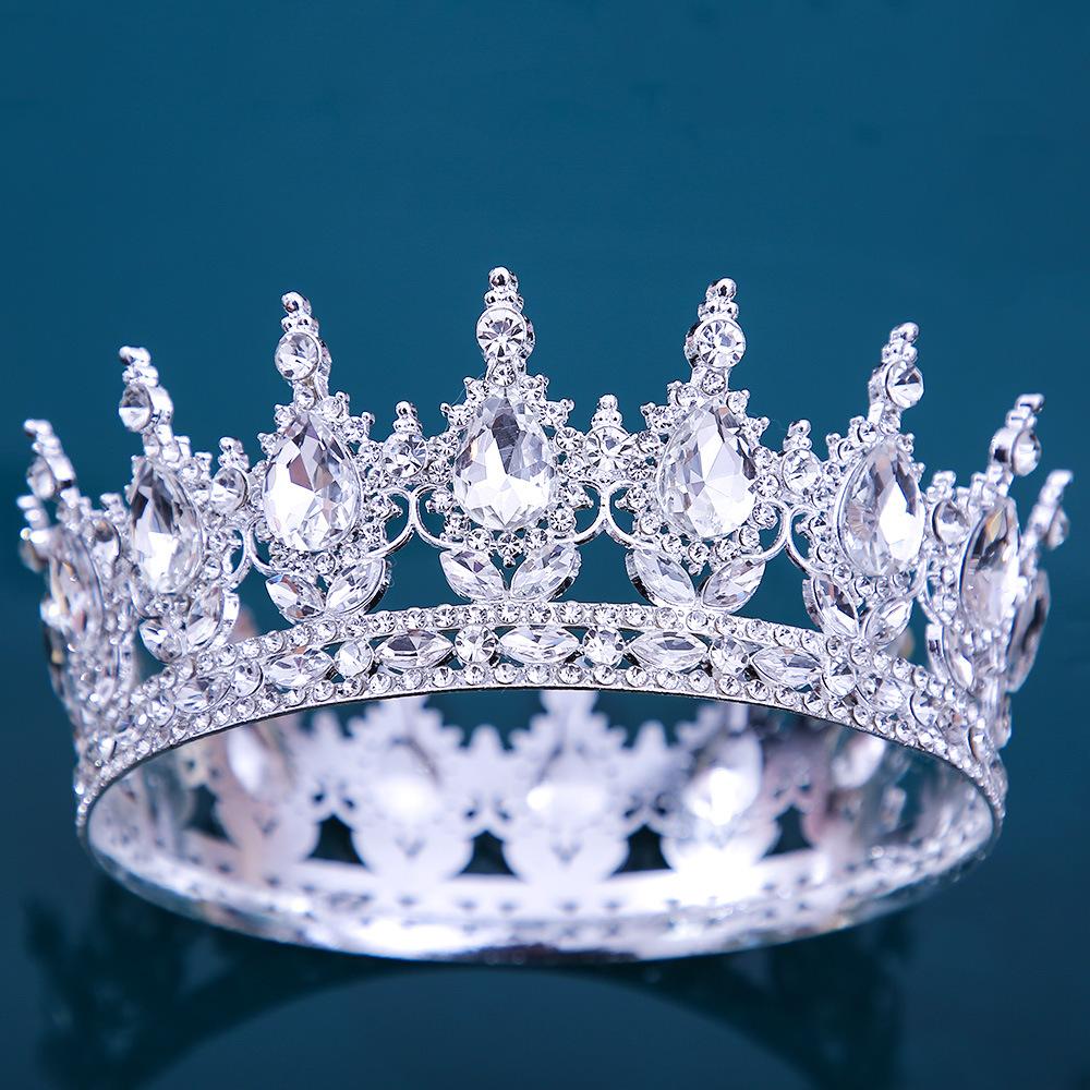 Baroque Crystal Tiaras And Crowns Rhinestone Prom Diadem Headband Crown Bridal Wedding Hair Accessories Jewelry Crown Tiara Gift