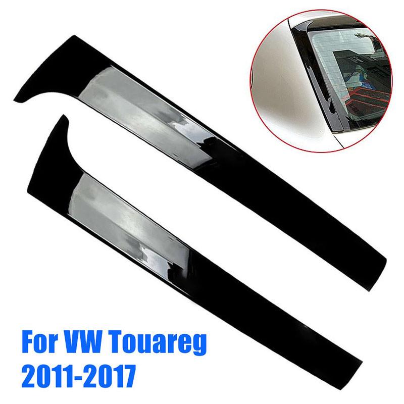 1 Pair ABS Plastic Glossy Black Car Rear Window Side Spoiler for Volkswagen VW Touareg 2011-2017