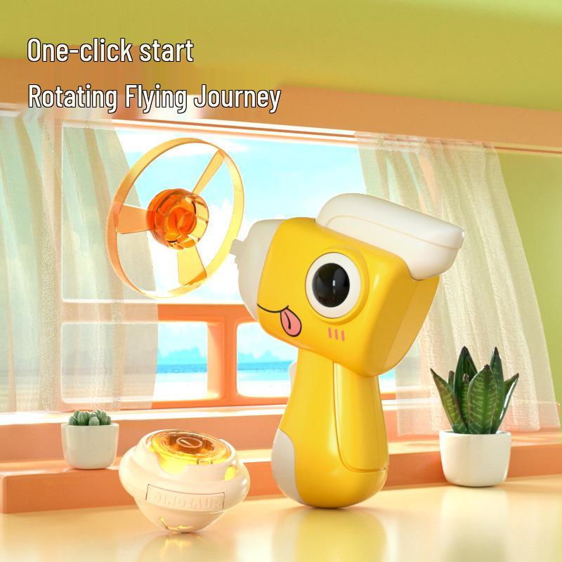 Douyin Dinosaur Saucer Gyro Gun - Bamboo Dragonfly Light-Up Toy for Parent-Child Fun Outdoors